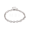 304 Stainless Steel Cable Chain Bracelet for Men Women BJEW-E031-01P-03-1