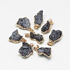 Natural Druzy Agate Pendants G-Q494-76E-1