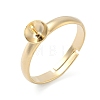 Adjustable Brass Cup Peg Ring Settings For Half-drilled Beads KK-K414-02B-G-1