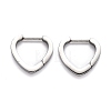 304 Stainless Steel Heart Huggie Hoop Earrings STAS-J033-15P-1