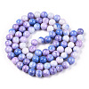 Opaque Crackle Glass Round Beads Strands GLAA-T031-10mm-01T-2