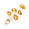 Natural Amber Chip Dangling Pendants PALLOY-JF05183-4