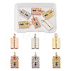  Jewelry 6Pcs 3 Colors Brass Micro Pave Colorful Cubic Zirconia Pendants KK-PJ0001-21-8