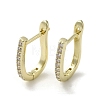 Brass Micro Pave Cubic Zirconia Arch Hoop Earring EJEW-C082-02C-G-1