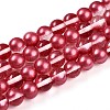 Baking Paint Transparent Glass Beads Strands DGLA-N011-10mm-06-1
