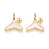 Brass with Shell Enamel Cup Pearl Peg Bails Pin Pendants KK-T079-12G-1