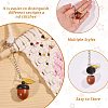 2Pcs Wooden Acorn Box with Alloy Enamel Leaf Pendant Counter Chains KEYC-CO00001-4