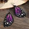 Bohemian Style Green Butterfly Wing Glass Bead Handmade Dangle Earrings GG1438-3
