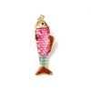 Brass Enamel Pendants KK-L255-03G-B03-1