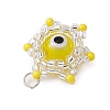 Beaded Star Eye Charms PALLOY-MZ00574-08-4