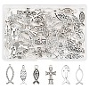 60Pcs 6 Styles Ocean Tibetan Style Alloy Pendants FIND-YW0012-44-1