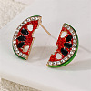 Alloy Enamel Stud Earrings WG4680E-02-1