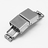 Rectangle 201 Stainless Steel Watch Band Clasps STAS-F067-03-1