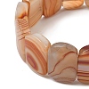 Natural Banded Agate Beads Stretch Bracelets for Women Men BJEW-I323-02W-3