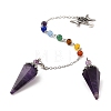 Natural Amethyst Pointed Dowsing Pendulums G-F754-01H-1