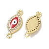 Brass Micro Pave Clear Cubic Zirconia Connector Charms CU-CBA6305-12G-3