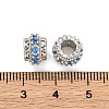 Brass Micro Pave Cubic Zirconia European Beads KK-H513-06P-3