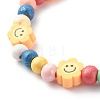 Round Natural Wood Beads Stretch Bracelets BJEW-JB06596-5