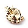 Real 18K Gold Plated Rack Plating Brass Micro Pave Clear Cubic Zirconia Pendants KK-C015-27G-11-3