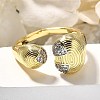 Brass Micro Pave Clear Cubic Zirconia Cuff Rings RJEW-U035-04GP-2