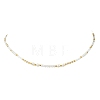 Boho Natural Cultured Freshwater Pearl & Round Seed Beaded Braided Necklaces for Women NJEW-JN06187-01-4