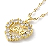 Heart with Word Love Brass with Rhinestone Pendant Necklaces NJEW-Z026-04G-3