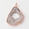 Natural Geode Agate Druzy Slice Pendants G-L461-04A-3