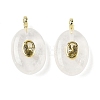 Natural Quartz Crystal & Cubic Zirconia Pendants G-Z076-01G-17-1