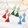 Glass Seed Beads & Brass Dangle Earrings for Women EJEW-MZ00800-1