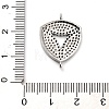 Brass Micro Pave Clear and Black Cubic Zirconia Triangle Connector Charms KK-L229-060P-3