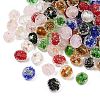 Hammered Handmade Foil Glass Beads FOIL-T009-03-2