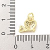 Rack Plating Brass Micro Pave Clear Cubic Zirconia Charms KK-Q814-05G-3