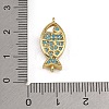 Brass Micro Pave Cubic Zirconia Connector Charms KK-CBAF17A-21G-3