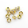 Brass Rhinestone Spacer Beads X-RB-A020-7mm-01G-1