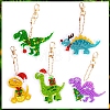 Christmas Theme Dinosaur Shape DIY Diamond Painting Keychain Kits WG50092-01-1