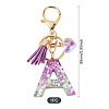 Alloy Resin Heart Keychains KEYC-TADJ0002-01G-A-3