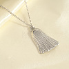 304 Stainless Steel Textured Bell Pendant Necklaces for Women WG564EF-02-2
