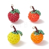 Glass Seed Beaded Orange Pendants PALLOY-MZ01134-1