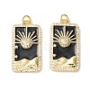 Rack Plating Brass Micro Pave Clear Cubic Zirconia Pendants KK-D073-24G-01-1