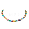 Dyed Natural Shell Colorful Nuggets Beaded Necklaces for Women NJEW-JN06002-2