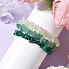 3Pcs Natural Green Aventurine & Natural Prehnite & Natural Malachite Chip Beaded Stretch Bracelet Sets BJEW-JB10862-2