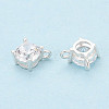 925 Sterling Silver Pave Clear Cubic Zirconia Flat Round Charms STER-T008-69S-01-3