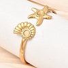 304 Stainless Steel Cat Eye Cuff Bangles BJEW-L719-02A-G-1