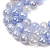Electroplated Natural Agate Beads Strands G-B191-A07-10mm-16-3