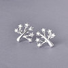925 Sterling Silver Micro Pave Clear Cubic Zirconia Tree Stud Earrings FS-WG69278-01-1