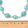 Ocean Dyed Synthetic Turquoise Turtle and Heart Beaded Necklaces for Women NJEW-JN06227-01-4