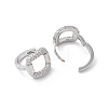 Brass Micro Pave Cubic Zirconia Hoop Earrings EJEW-P259-20P-2