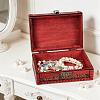Flower Embossed Vintage Wood Jewelry Treasure Chest CON-WH20002-18-4