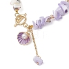 Dyed Natural Trochid Shell/Trochus Shell Chips Beaded Bracelets for Women BJEW-JB13130-01-3