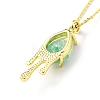 Synthetic Crystal Teardrop Pendant Necklace NJEW-G016-03A-2
